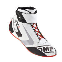 Omp One-S white/black/silver/red laces
